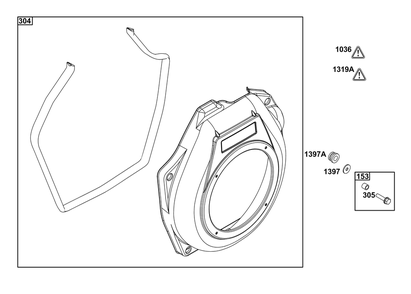 Blower Housing Group Diagram and Parts List for 181D02-0005-01 100000 - 19Z999 Briggs and Stratton Engine